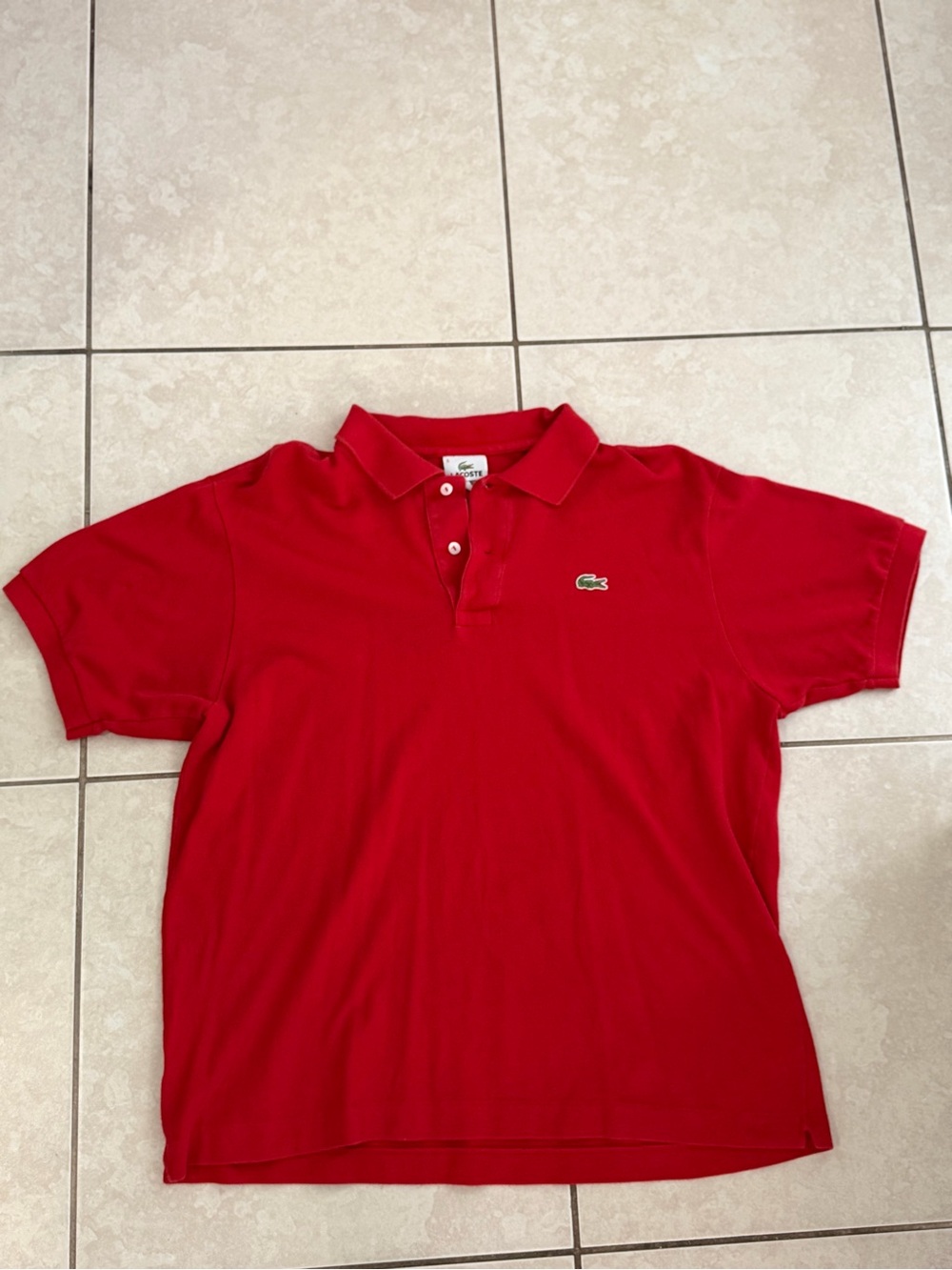Lacoste Men's Red Polo with Crocodile Logo
